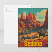 Sedona Cowboy vintage Briefkaart (Voorkant / Achterkant)