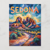 Sedona Desert Cathedral Rock Travel Van Gogh Briefkaart (Voorkant)