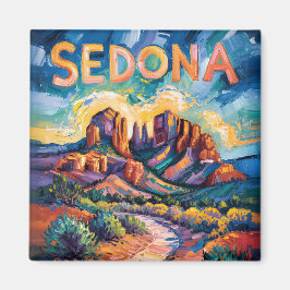 Sedona Desert Cathedral Rock Travel Van Gogh Magneet