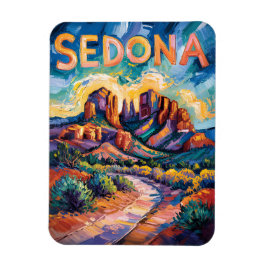 Sedona Desert Red Rock Travel Kleurrijke Van Gogh Magneet