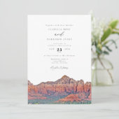 SEDONA Destination Skyline Boho Photo Wedding Kaart (Staand voorkant)