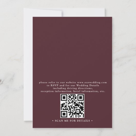 SEDONA Destination Skyline Boho QR Code Wedding Kaart (Achterkant)