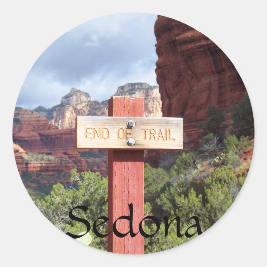 Sedona Einde spoor Ronde Sticker (Voorkant)