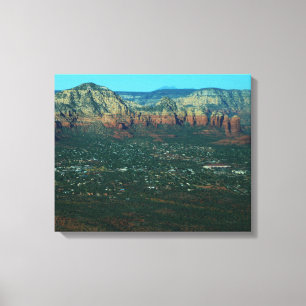 Sedona en Coffee Pot Rock van boven Canvas Afdruk