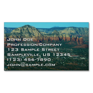 Sedona en Coffee Pot Rock van boven Magnetisch Visitekaartje