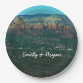 Sedona en Coffee Pot Rock van boven Papieren Bordje (Voorkant)