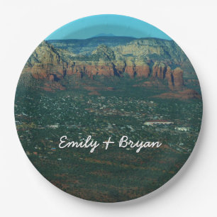 Sedona en Coffee Pot Rock van boven Papieren Bordje
