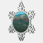 Sedona en Coffee Pot Rock van boven Tin Sneeuwvlok Ornament (Rechts)