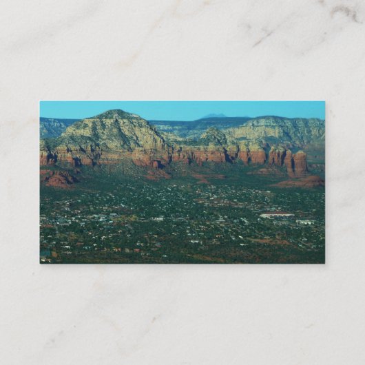 Sedona en Coffee Pot Rock van boven Visitekaartje (Achterkant)