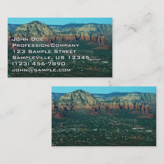 Sedona en Coffee Pot Rock van boven Visitekaartje (Voorkant / Achterkant)