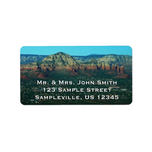 Sedona en Coffee Pot Rock vanuit de lucht Etiket (Voorkant)