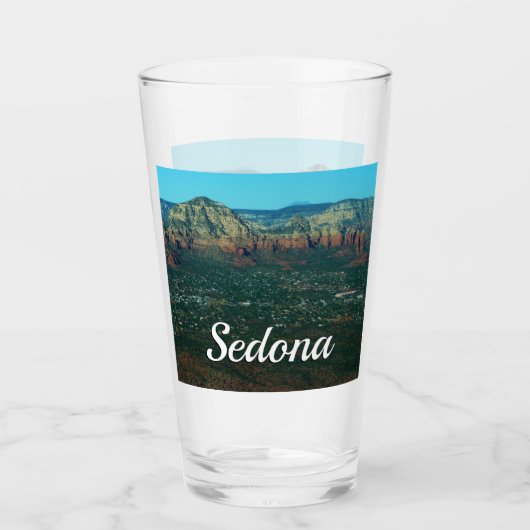 Sedona en Coffee Pot Rock vanuit de lucht Glas (Voorkant)