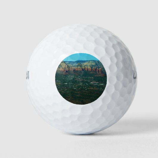 Sedona en Coffee Pot Rock vanuit de lucht Golfballen (Voorkant)