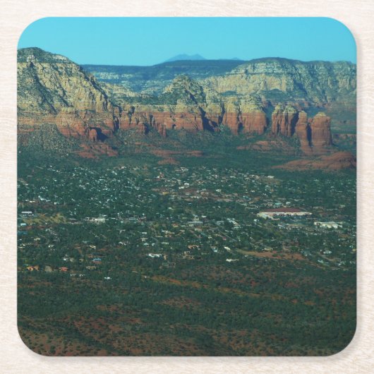 Sedona en Coffee Pot Rock vanuit de lucht Kartonnen Onderzetters (Voorkant)