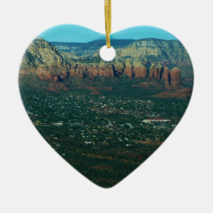 Sedona en Coffee Pot Rock vanuit de lucht Keramisch Ornament