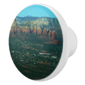 Sedona en Coffee Pot Rock vanuit de lucht Keramische Knop (Rechts)