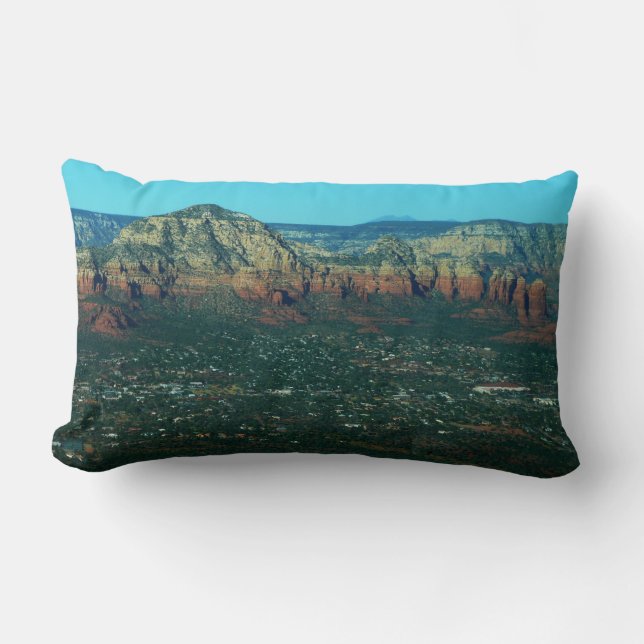 Sedona en Coffee Pot Rock vanuit de lucht Kussen (Voorkant)