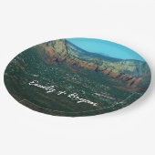 Sedona en Coffee Pot Rock vanuit de lucht Papieren Bordje (Gekanteld)