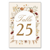 Sedona Garden Arched Wedding Table Number Kaart (Voorkant)