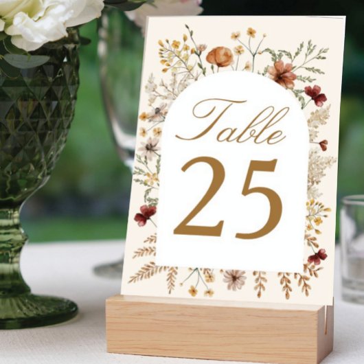 Sedona Garden Arched Wedding Table Number Kaart