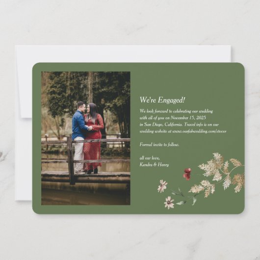 Sedona Garden Flat Save the Date Kaart (Achterkant)