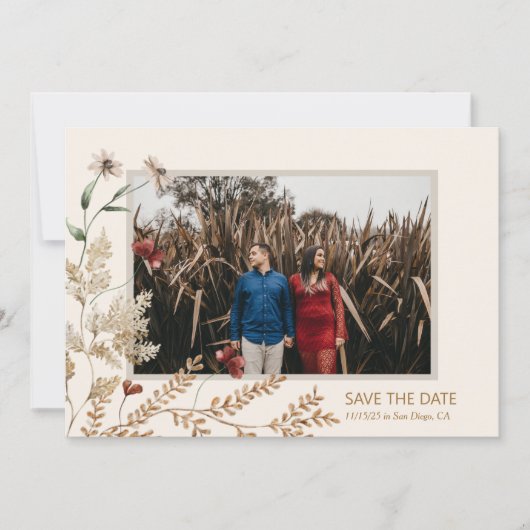 Sedona Garden Flat Save the Date Kaart (Voorkant)
