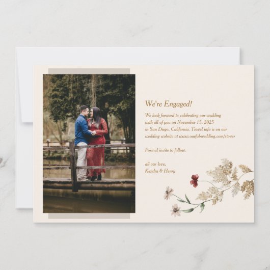 Sedona Garden Flat Save the Date Kaart (Achterkant)