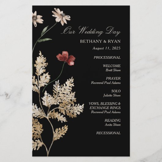 Sedona Garden Flat Wedding Programme (Voorkant)