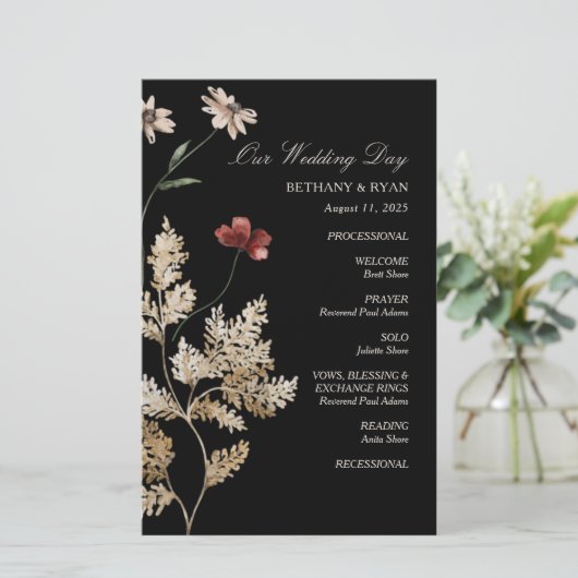 Sedona Garden Flat Wedding Programme (Staand voorkant)