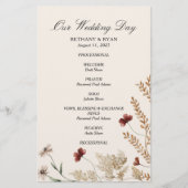 Sedona Garden Flat Wedding Programme (Voorkant)
