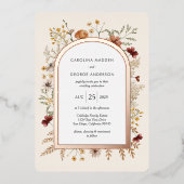 Sedona Garden Wedding Folie Folie Uitnodiging (Voorkant)