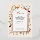 Sedona Garden Wedding Folie Menu Uitnodiging (Voorkant)