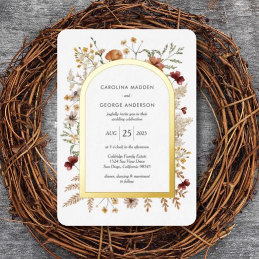 Sedona Garden Wedding Folie Uitnodiging