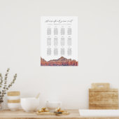 SEDONA geschilderd skyline bruiloft zitgrafiek Poster (Keuken)