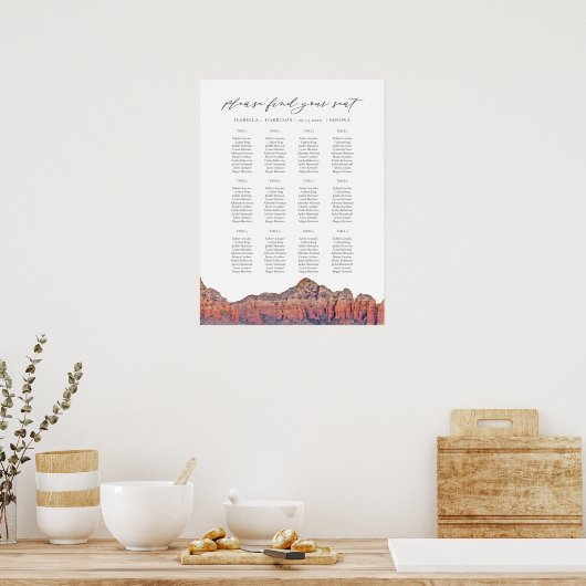 SEDONA geschilderd skyline bruiloft zitgrafiek Poster (Keuken)