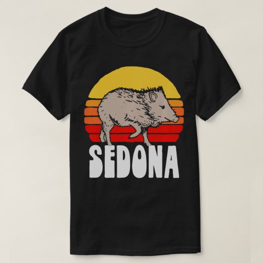Sedona Javelina  Retro 80-s Sunset Cute Funn T-shirt (Design voorkant)