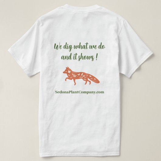 Sedona Plant Company Fox T-shirt (Design achterkant)