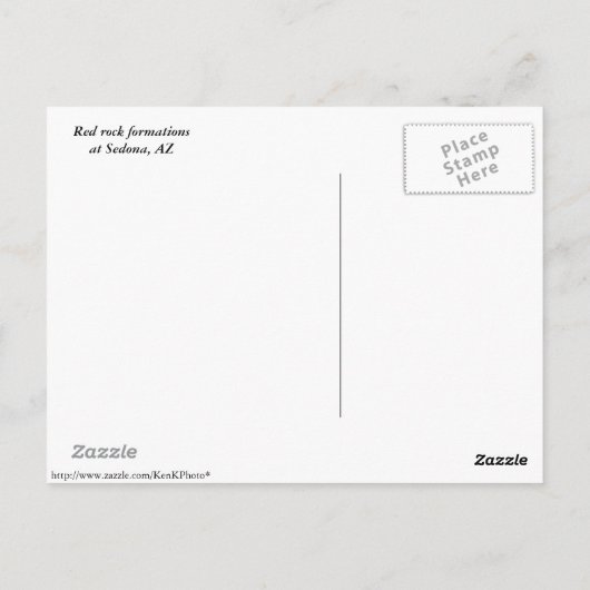 Sedona Red Rock Briefkaart (Achterkant)