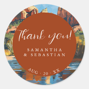 Sedona Red Rock Cathedral Rock Ronde Sticker