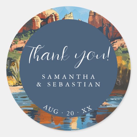 Sedona Red Rock Cathedral Rock Ronde Sticker (Voorkant)