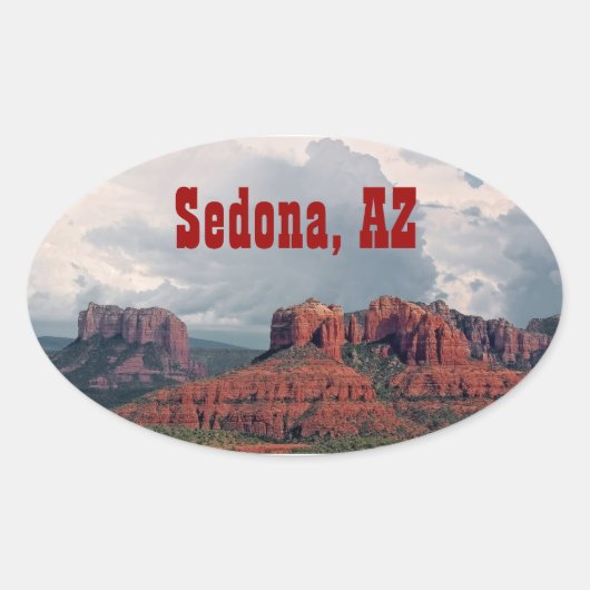 Sedona Red Rock ovale Sticker (Voorkant)