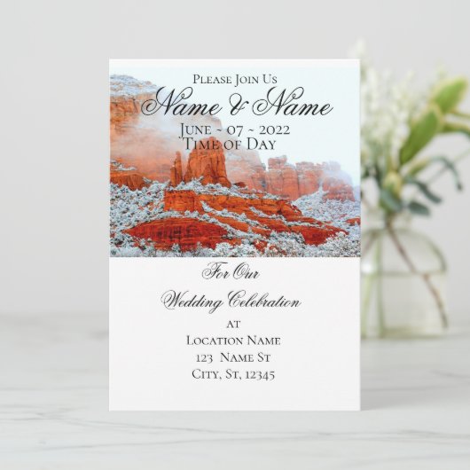 Sedona Red Rocks Thunder_Cove Uitnodiging (Staand voorkant)