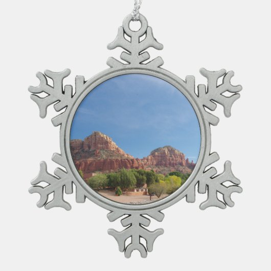 Sedona Red rocks Tin Sneeuwvlok Ornament (Voorkant)
