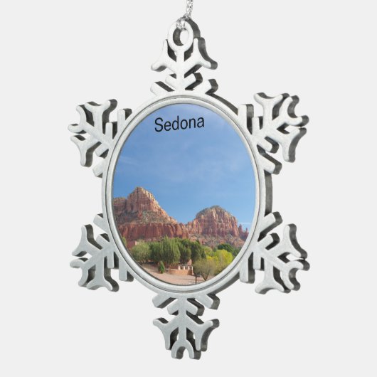 Sedona Red rocks Tin Sneeuwvlok Ornament (Rechts)