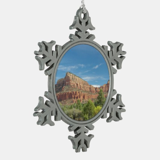 Sedona Red rocks Tin Sneeuwvlok Ornament (Links)