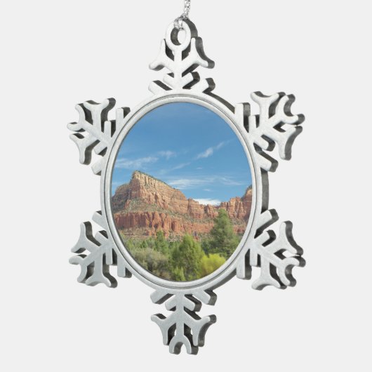 Sedona Red rocks Tin Sneeuwvlok Ornament (Rechts)