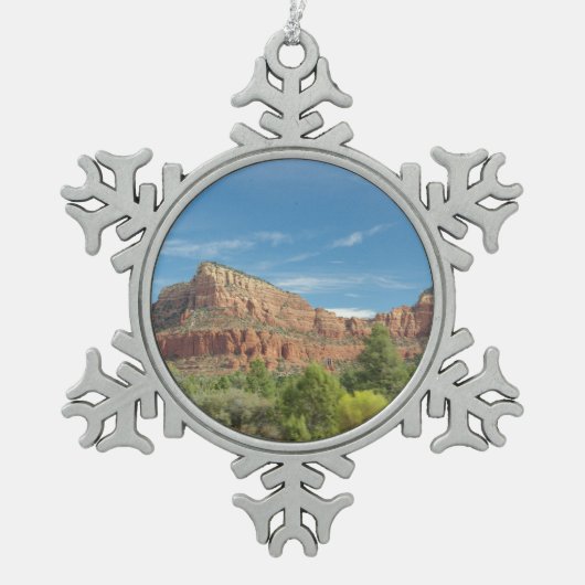 Sedona Red rocks Tin Sneeuwvlok Ornament (Voorkant)