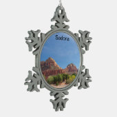 Sedona rode rotsen tin sneeuwvlok ornament (Links)