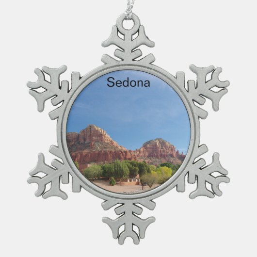 Sedona rode rotsen tin sneeuwvlok ornament (Voorkant)