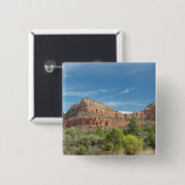 Sedona rode rotsen vierkante button 5,1 cm (Voorkant /achterkant)
